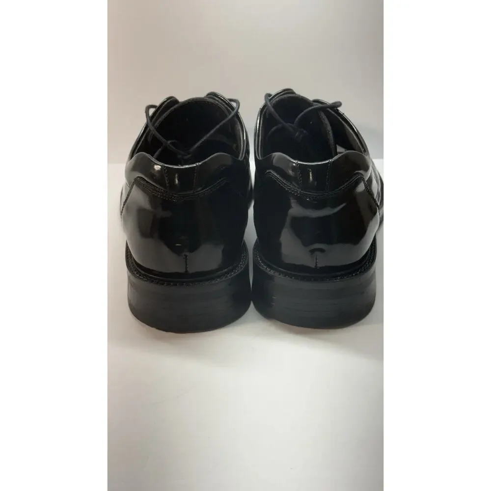 Men’s Alfani Black Leather Dress Shoes Made In Italy Square Toe Lace Up Size 13